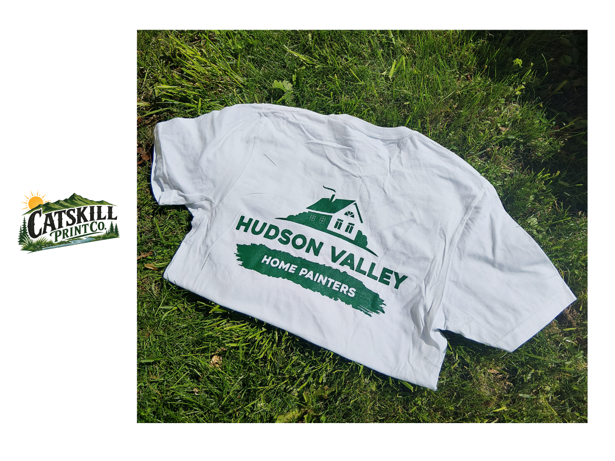 Screen printed T-shirt sample for Hudson Valley Home Painters